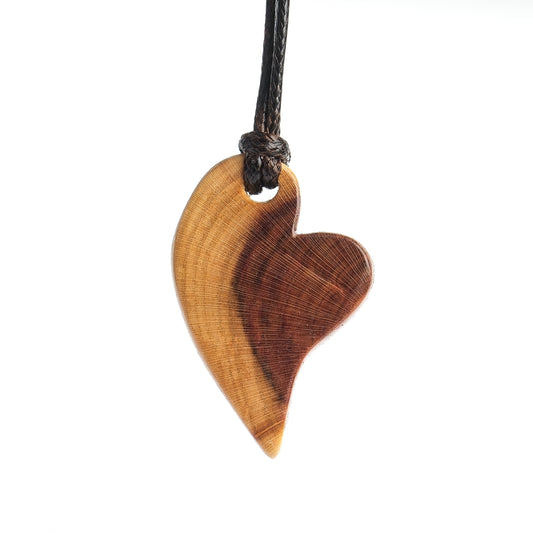 Plum wood heart pendant