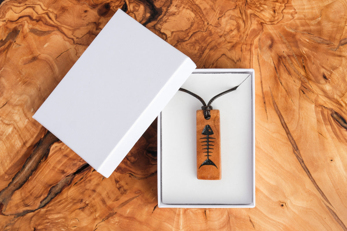 Fish bone pendant