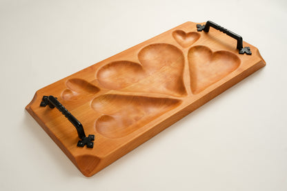 Cherry Wood Heart Serving Board